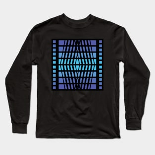 “Dimensional Portal” - V.2 Blue - (Geometric Art) (Dimensions) - Doc Labs Long Sleeve T-Shirt